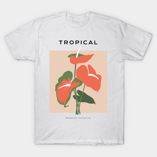 Tropical Anthurium T-Shirt by JunkyDotCom